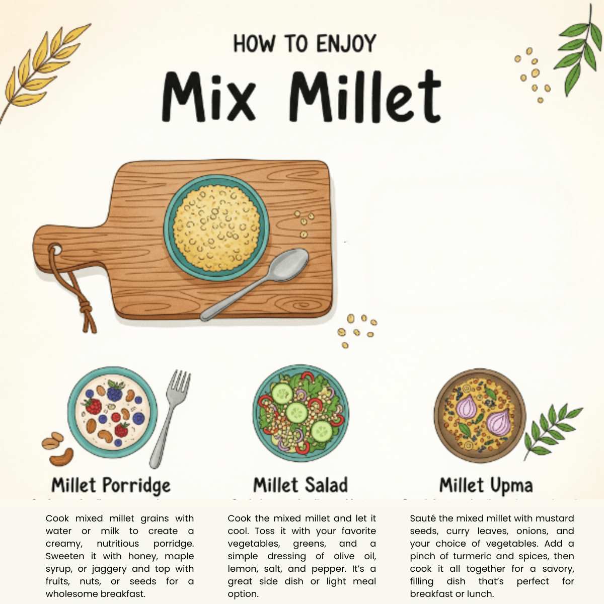 The Power Food Whole Mix Millets 400g | Multi - Millet Blend | Supports Energy, Digestion & Wellness - THE POWER FOOD