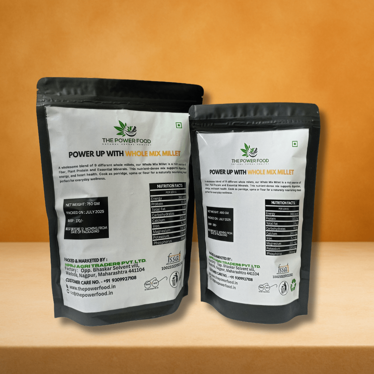 The Power Food Whole Mix Millets 400g | Multi - Millet Blend | Supports Energy, Digestion & Wellness - THE POWER FOOD