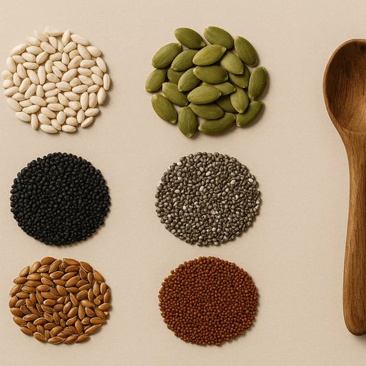 Healthy mix of pumpkin, sunflower, basil, chia, ragi and flax seeds in 50g packs