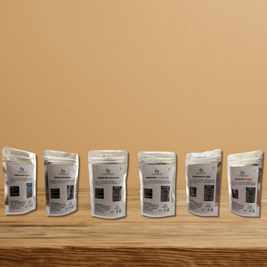 6 in 1 Super Seed Combo | 50g Each Pack | Pumpkin, Sunflower, Basil, Chia, Ragi & Alsi - THE POWER FOOD