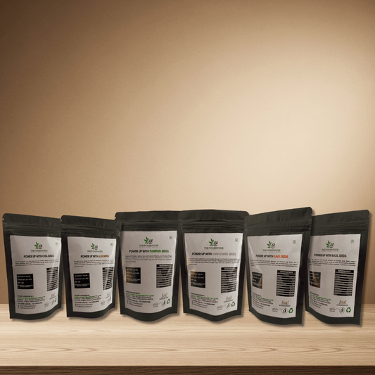 6 in 1 Super Seed Combo | 150g Each Pack | Pumpkin, Sunflower, Basil, Chia, Ragi & Alsi - THE POWER FOOD
