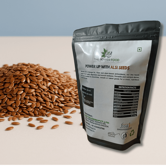 The Power Food Alsi Seeds (Flaxseeds) 750g | Rich in Omega - 3 | Supports Heart Health & Digestion - THE POWER FOOD