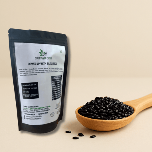The Power Food Basil Seeds (Sabja) 400g | Natural Coolant | Supports Digestion & Gut Health - THE POWER FOOD