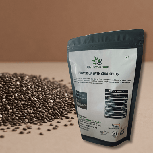 The Power Food Chia Seeds 750g | Omega - 3 & Fiber - Rich | Aids Weight Management & Hydration - THE POWER FOOD