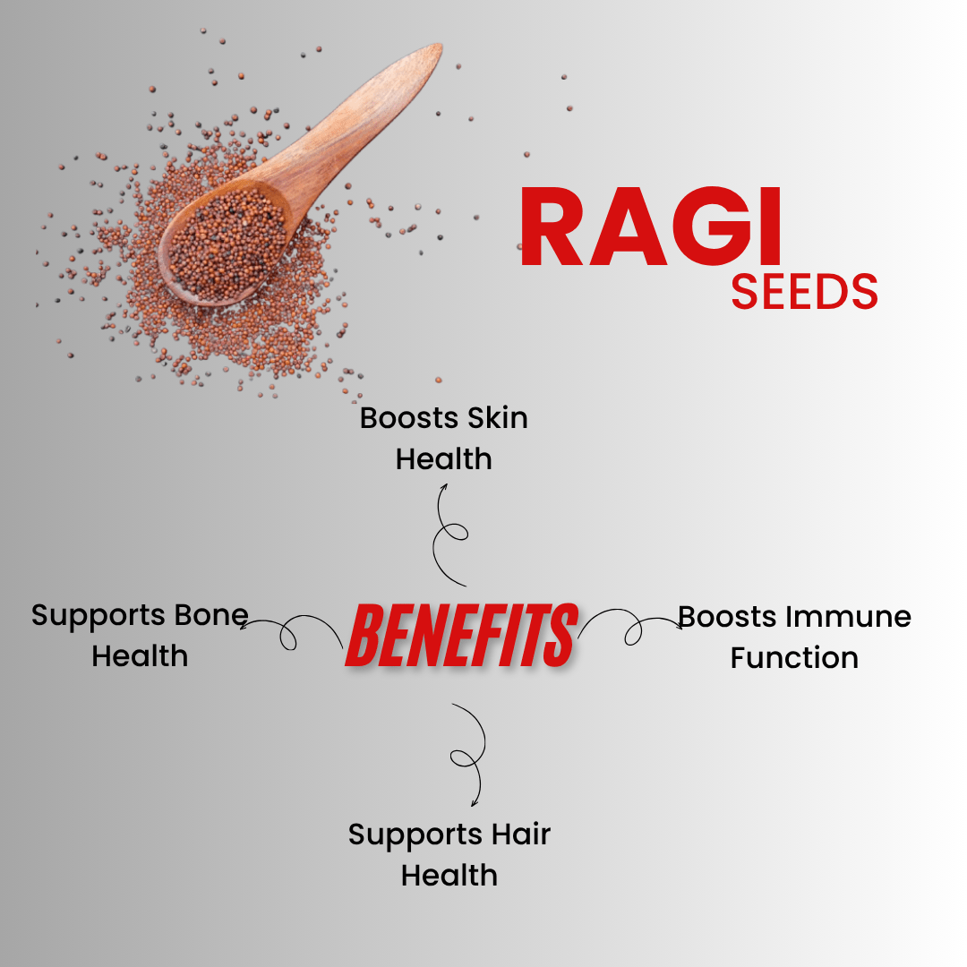 Premium ragi (finger millet) seeds rich in calcium, fiber & iron