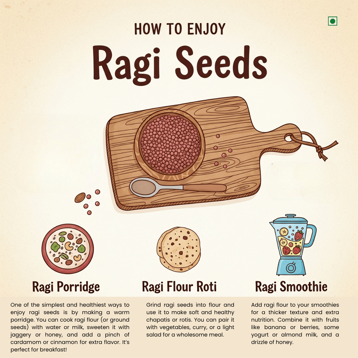 Nutritious ragi flour roti made from calcium-rich finger millet